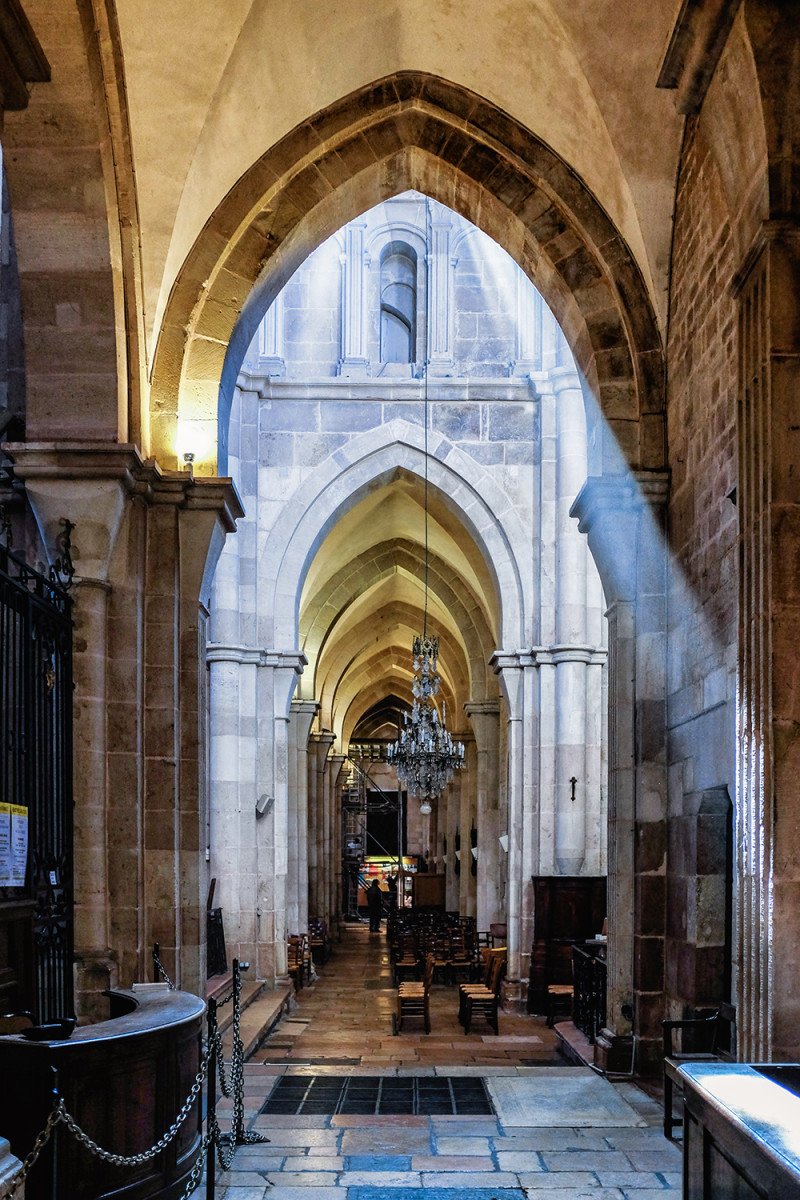 Beaune church beam of light Beaune France