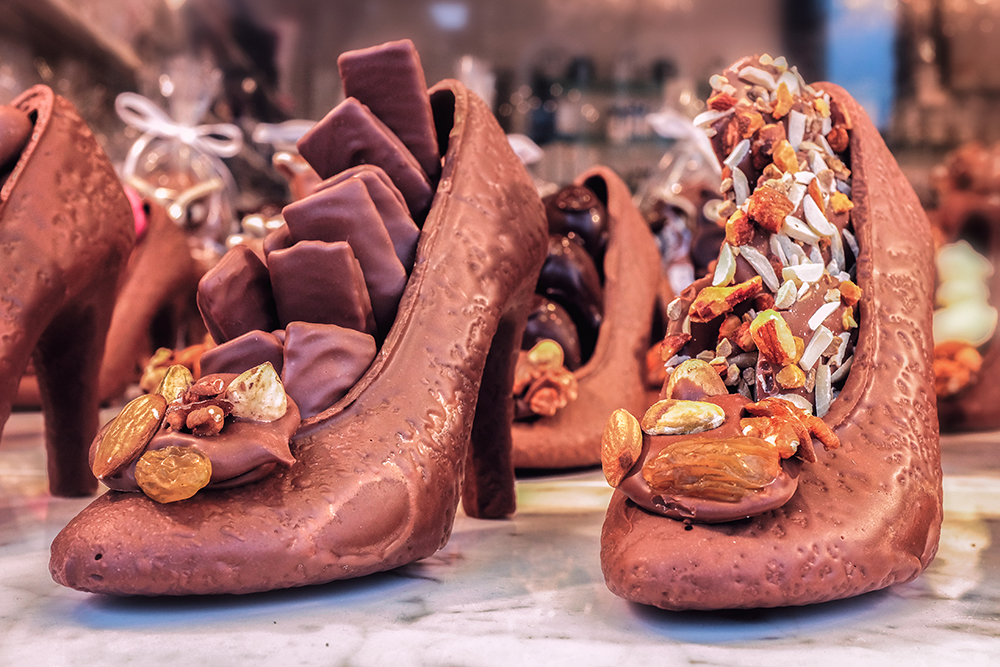 Bruges Markt chocolate pumps Bruges Belgium