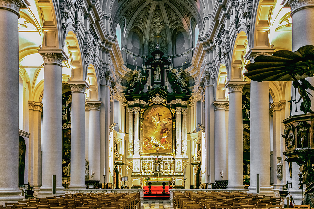 Bruges St Walburgha interior Bruges Belgium