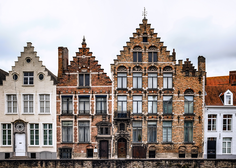 Bruges row houses Bruges Belgium