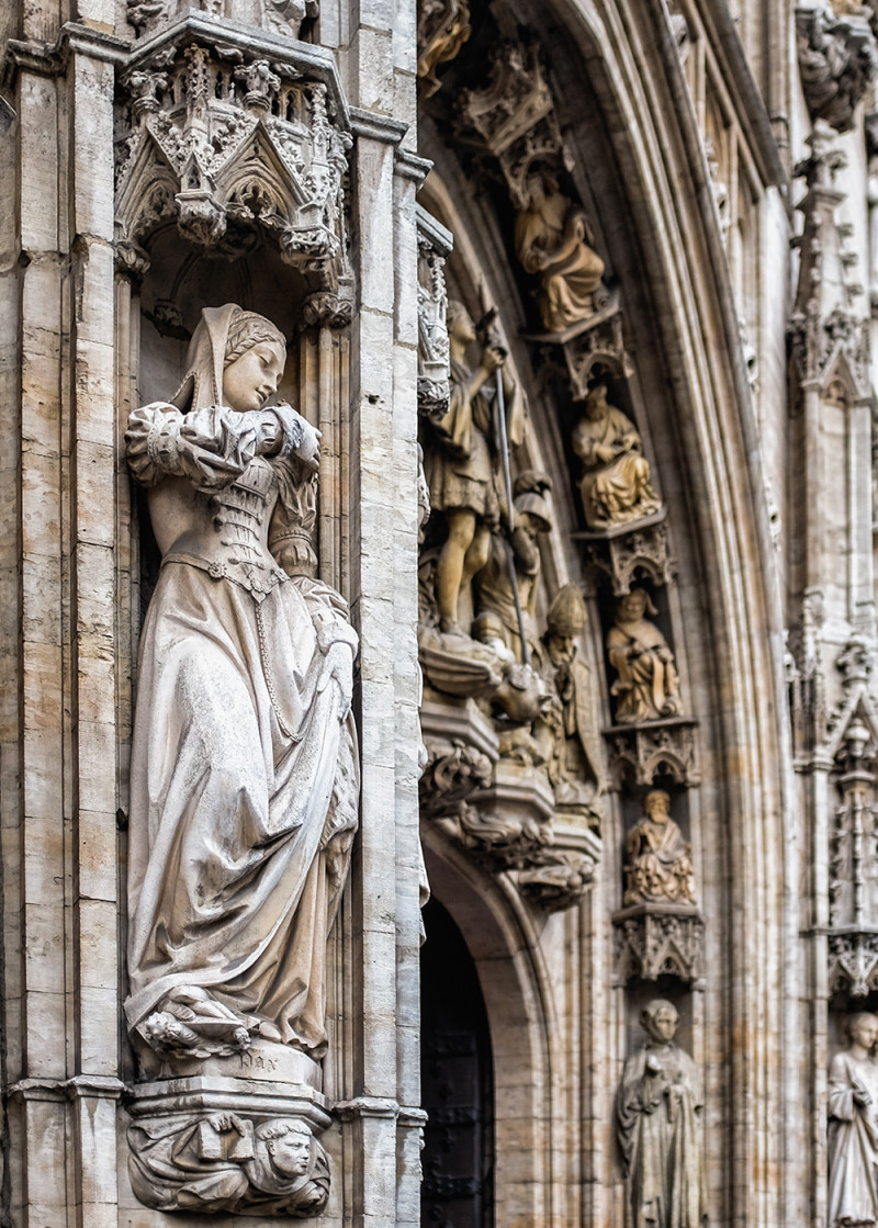 Brussels Grand Place female detail Brussels Belgium