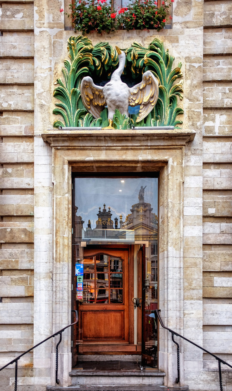 Brussels Grand Place lion Brussels Belgium