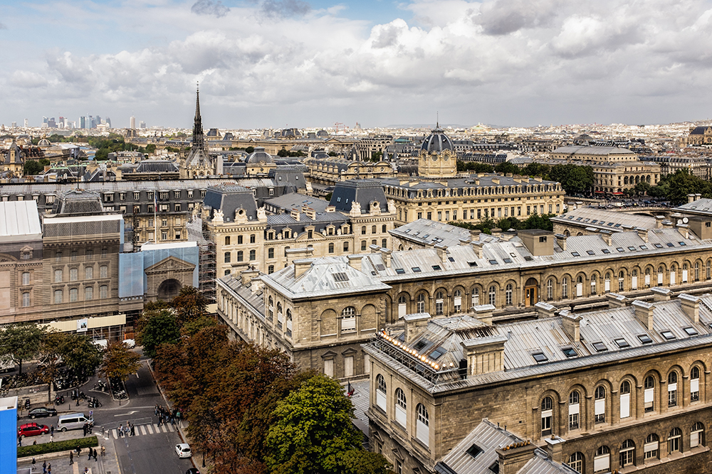 Paris Notre Dame tour view Paris France