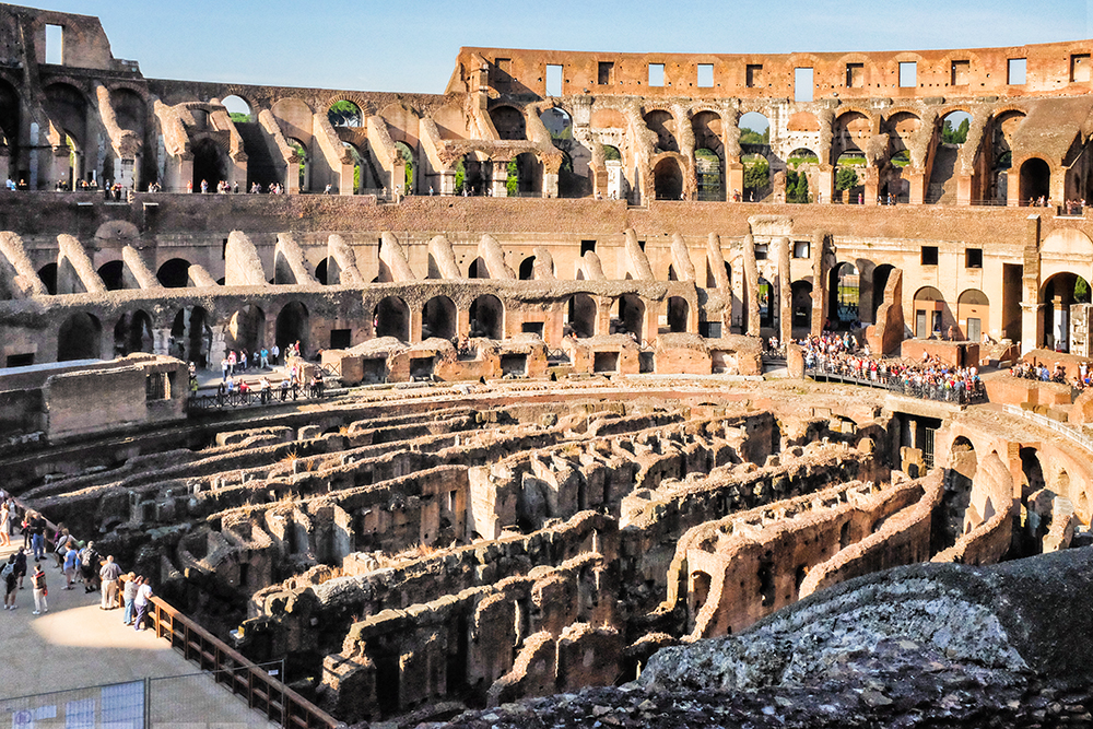 Colosseum interior floor Rome Italy