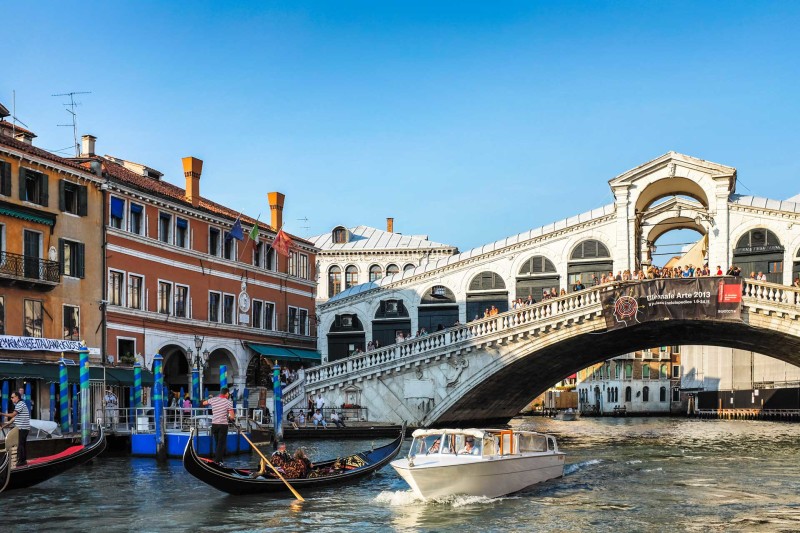 Grand Canal Rialto Bridge Venice Italy