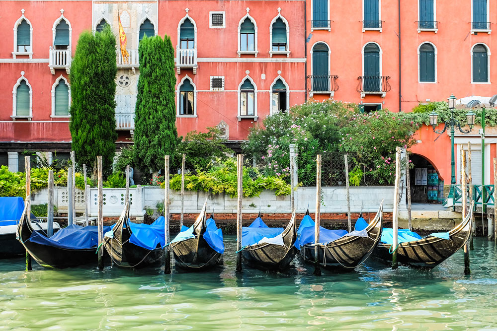 Grand Canal gondolas Venice Italy