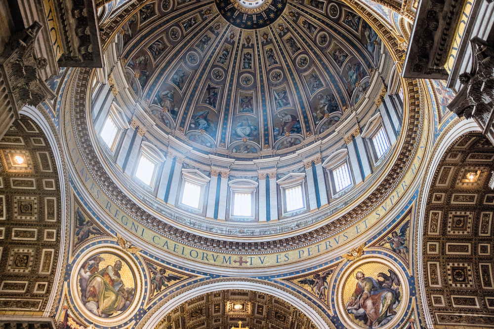 Vatican dome ceiling light Vatican City Italy