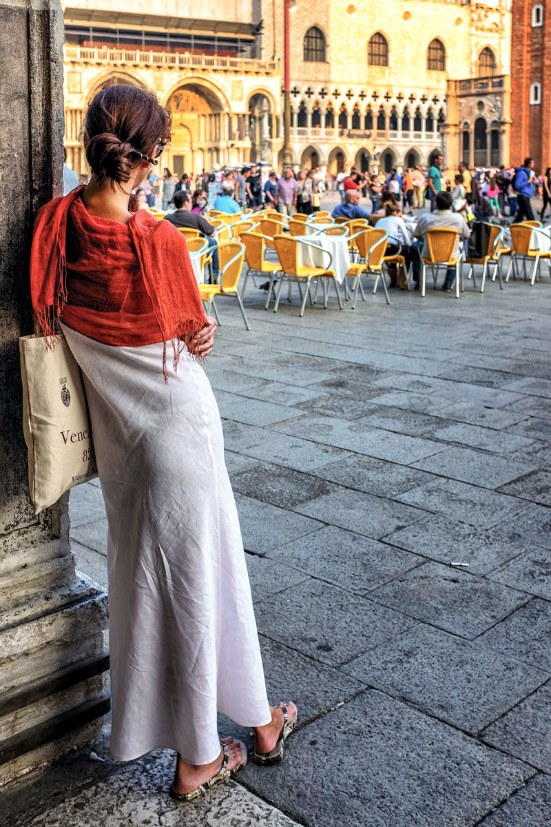 Venice woman Piazza San Marcos Venice Italy