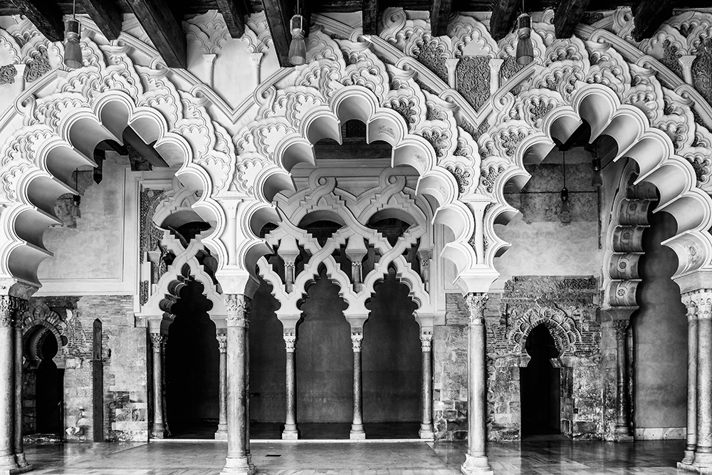 Palace of Aljaferia arches Zaragoza Spain