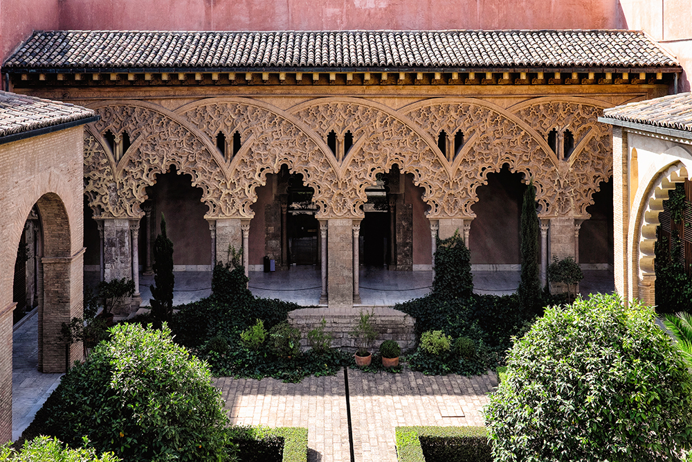 Palace of Aljaferia courtyard Zaragoza Spain