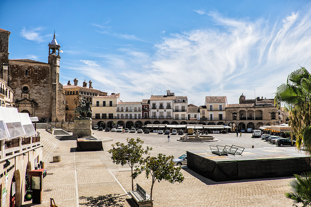 Plaza Mayor Festival Setup Trujillo Spain