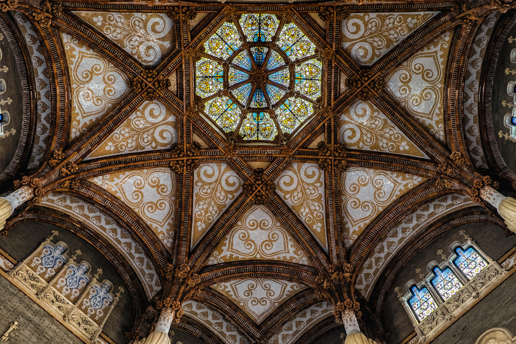 Sant Pau mosaic ceiling Barcelona Spain