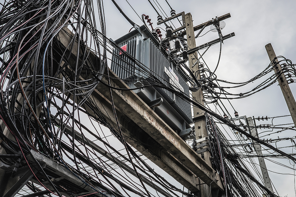 Bangkok utility wires Bangkok Thailand