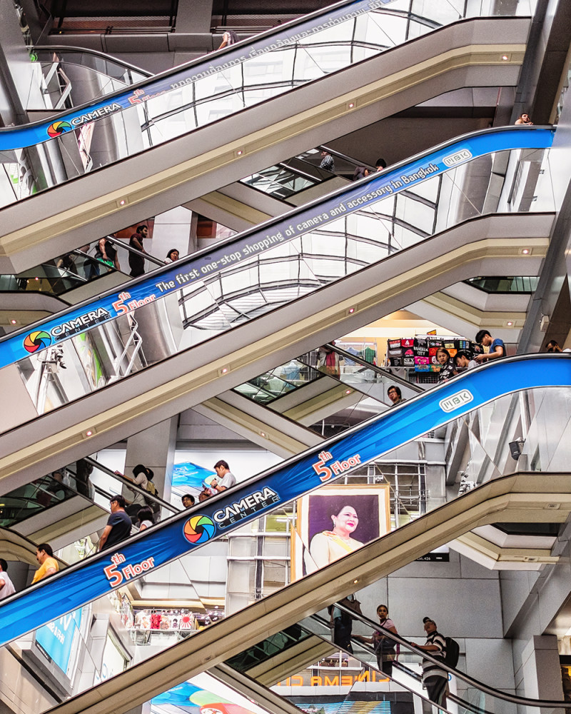 MBK escalators Bangkok Thailand