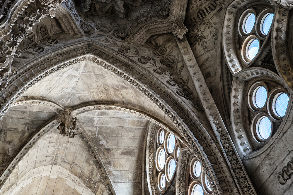 Sagrada Familia Nativity facade ceiling Barcelona Spain