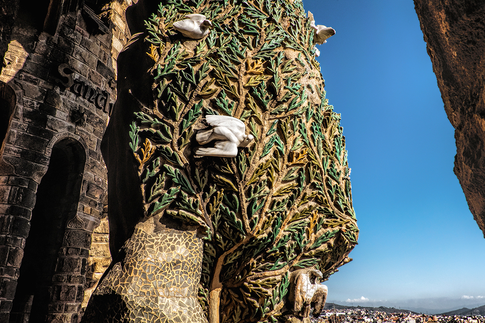 Sagrada Familia tower doves Barcelona Spain