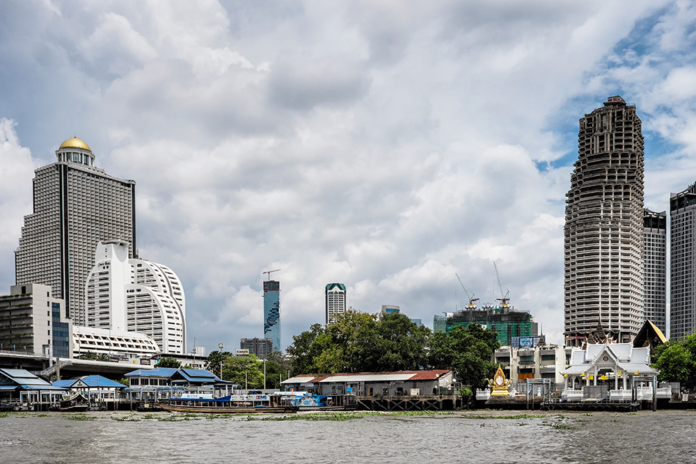 Bangkok Skyline Chao Phraya River Lebua at State Tower Bangkok Thailand