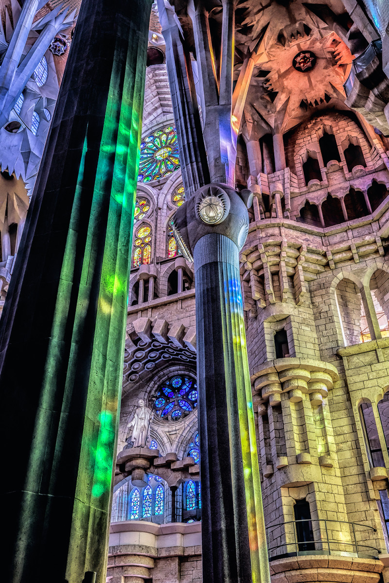 Sagrada Familia wall and columns Barcelona Spain